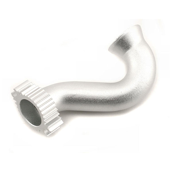 Traxxas Revo Header, exhaust (tubular aluminum, silver anodized) (TRX 2.5, 2.5R)