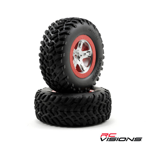 Traxxas 2.2/3.0 Tire w/SCT Rear Wheel (2) (Satin Chrome) (Standard) Default Title