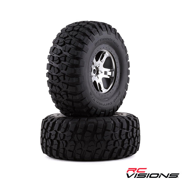 Traxxas BFGoodrich KM2 Tire w/SCT Rear Wheel (2) (Satin Chrome) (Standard) Default Title