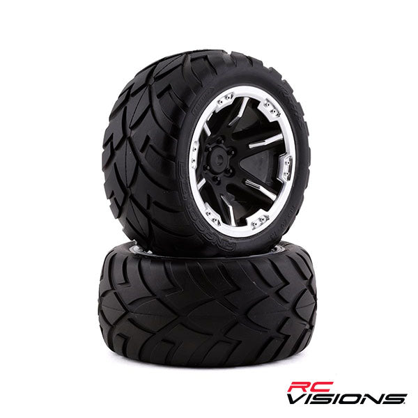 Traxxas Anaconda 2.8" Pre-Mounted Tires w/RTX Electric Rear Wheels (2) (Black Chrome) Default Title