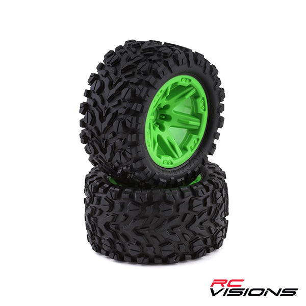 Traxxas Talon EXT TSM 2.8" Pre-Mounted Tires w/RXT Wheels (2) (Green) Default Title