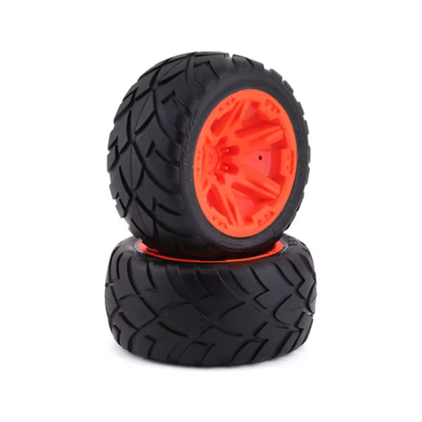 Traxxas Anaconda 2.8" Pre-Mounted Tires w/RXT Wheels (2) (Orange) w/12mm Hex Default Title