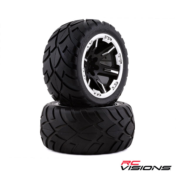 Traxxas Anaconda 2.8" Pre-Mounted Tires w/RXT Wheels (2) (Black Chrome) Default Title