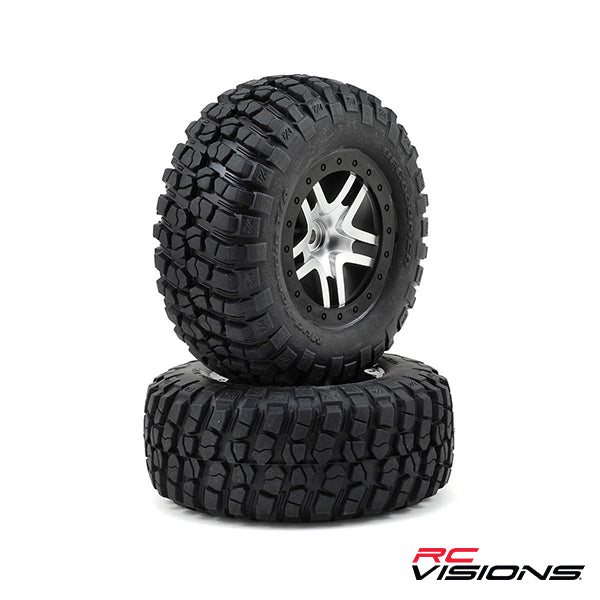 Traxxas BFGoodrich Mud TA Rear Tires (2) (Satin Chrome) (S1) w/Split-Spoke Rear Wheel Default Title