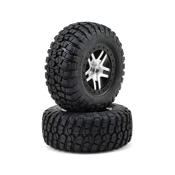 Traxxas BFGoodrich Mud TA Rear Tires (2) (Satin Chrome) (S1) w/Split-Spoke Rear Wheel Default Title