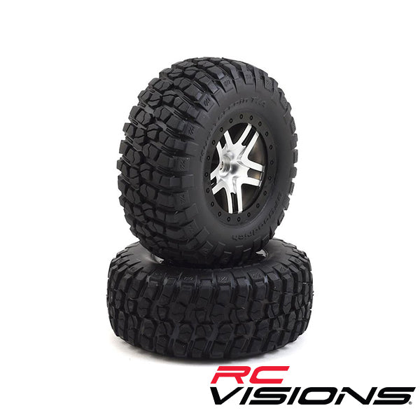 Traxxas BFGoodrich Mud TA Rear Tires (2) (Satin Chrome) (Standard) w/Split-Spoke Rear Wheel TRA6873