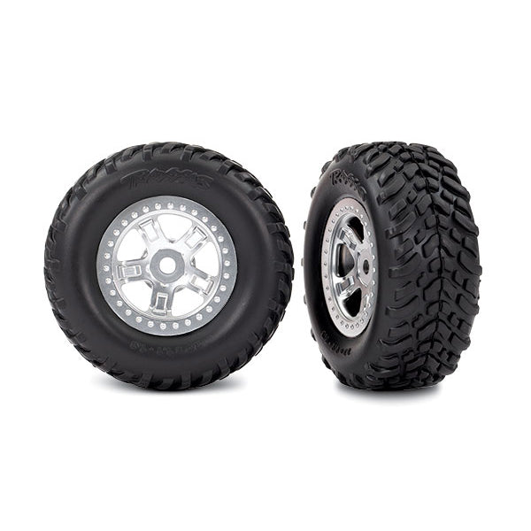 Traxxas Pre-Mounted SCT Off-Road Tire (Satin Chrome) (2)