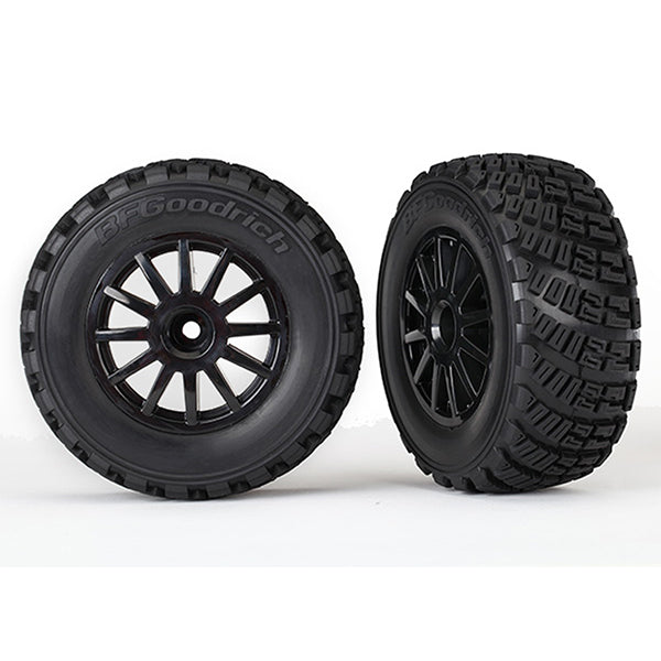 Traxxas Rally Pre-Mounted Tires w/Rally Wheels (Black) (2)