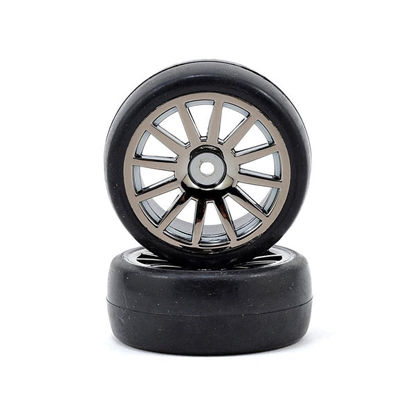 Traxxas LaTrax Pre-Mounted Slick Tires & 12-Spoke Wheels (Black Chrome) (2)