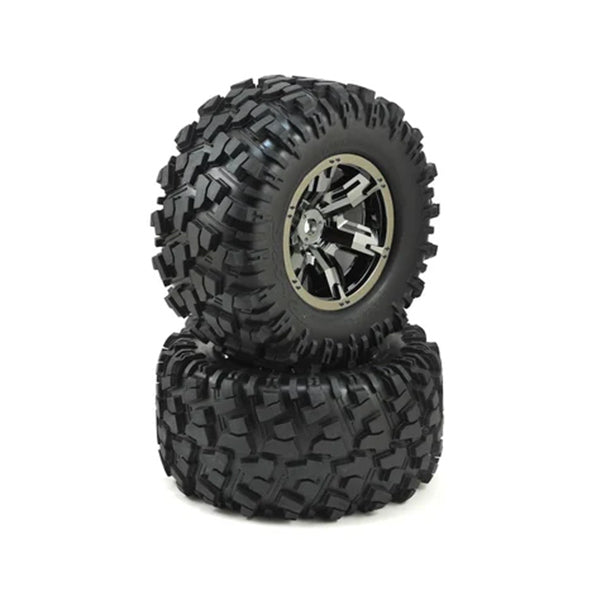 Traxxas X-Maxx Pre-Mounted Tires & Wheels (Black Chrome) (2) Default Title