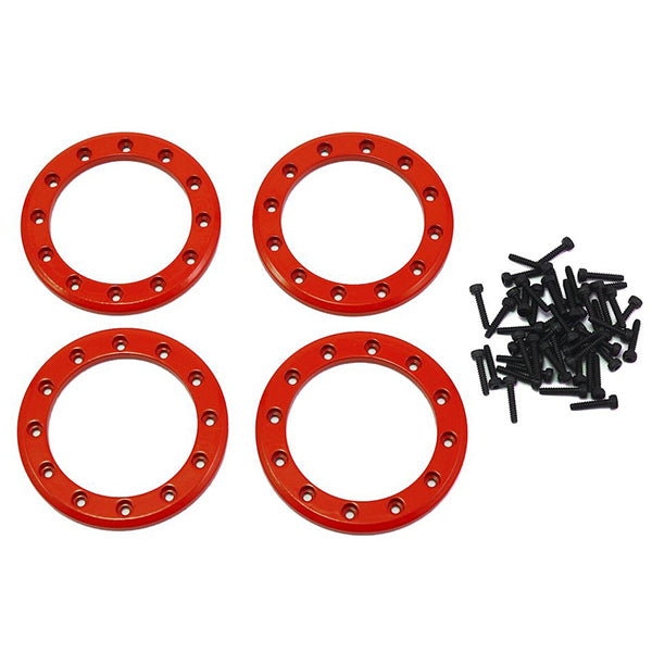 Traxxas Aluminum 1.9" Beadlock Rings (Red) (4)