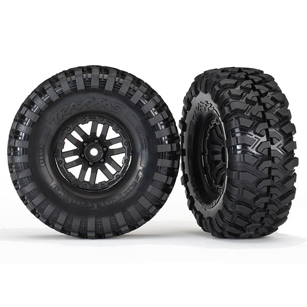 Traxxas TRX-4 Pre-Mounted Canyon Trail 1.9" Crawler Tires (Black) (2) (S1) w/Split Spoke Wheels & 12mm Hex