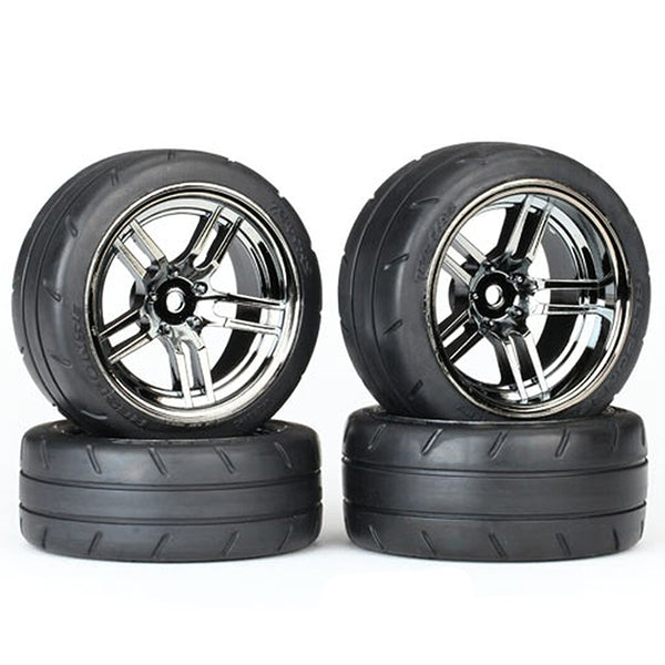 Traxxas 4-Tec 2.0 1.9" Response Front & Rear Pre-Mounted Tires (Black Chrome) w/12mm Hex Split-Spoke Wheels (4)