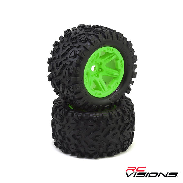 Traxxas Talon EXT Tires 3.8" Pre-Mounted Monster Truck Tires (2) (Green) (17mm Splined Hex) Default Title