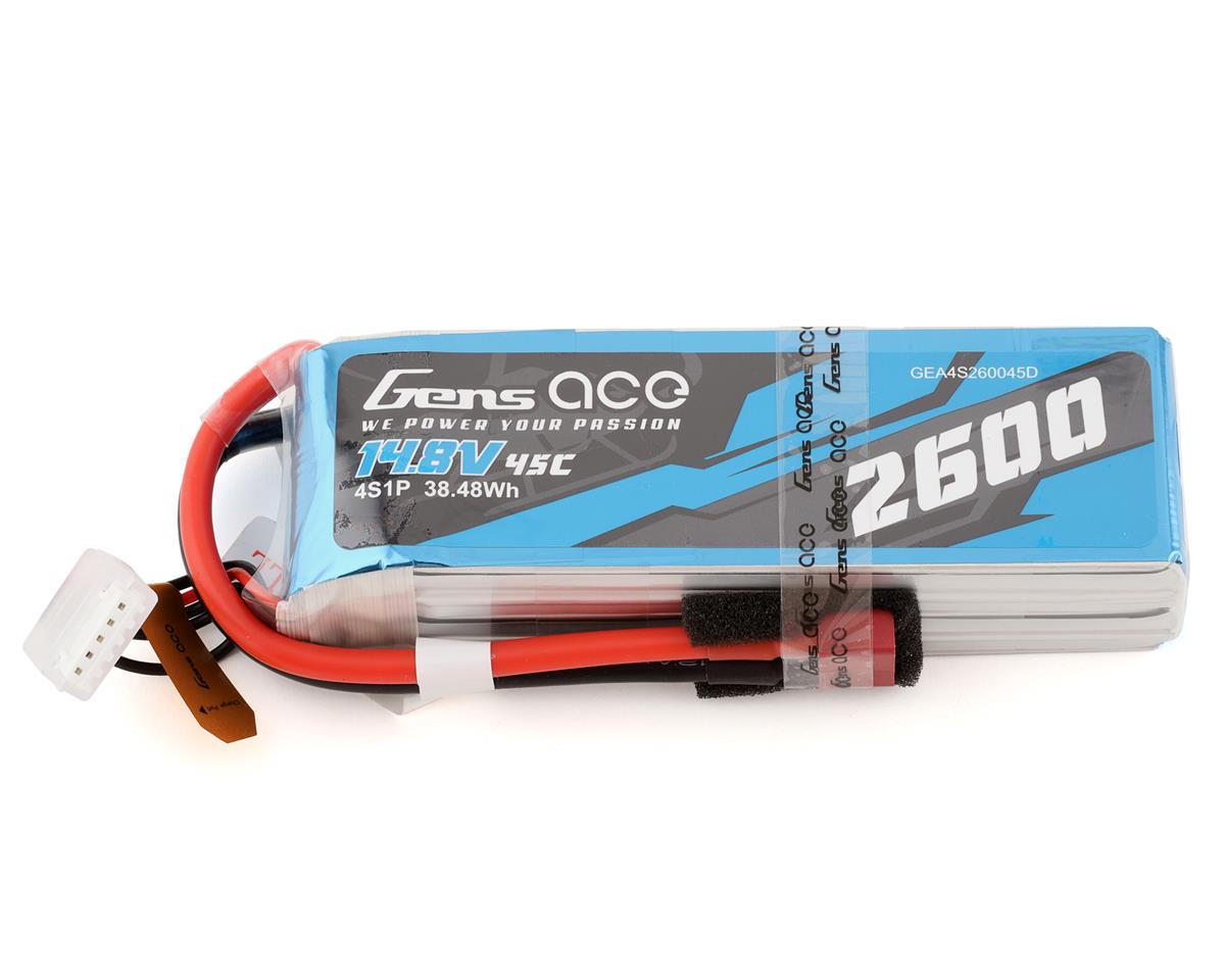 Gens Ace 4S LiPo Battery 45C (14.8V/2600mAh) w/Deans