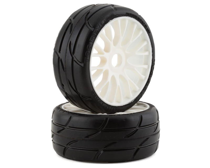GRP GT - TO3 Revo Belted Pre-Mounted 1/8 Buggy Tires (White) (2) (XM5) w/RIGID Wheel