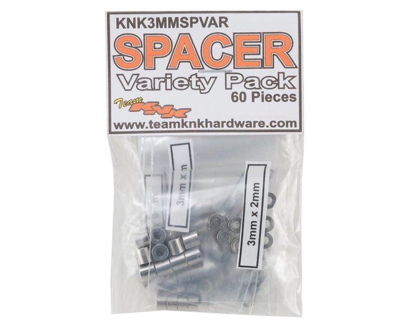 KNK 60 Piece 3mm Aluminum Spacer Variety Pack