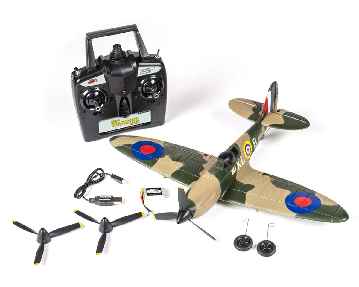 RAGE RC Supermarine Spitfire Micro RTF Airplane with PASS (Pilot Assist Stability Software)