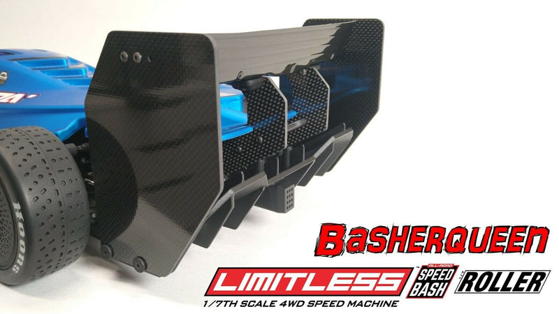 Basherqueen Rear Carbon Wing Mount and Plates Arrma Limitless 6S BLX Roller