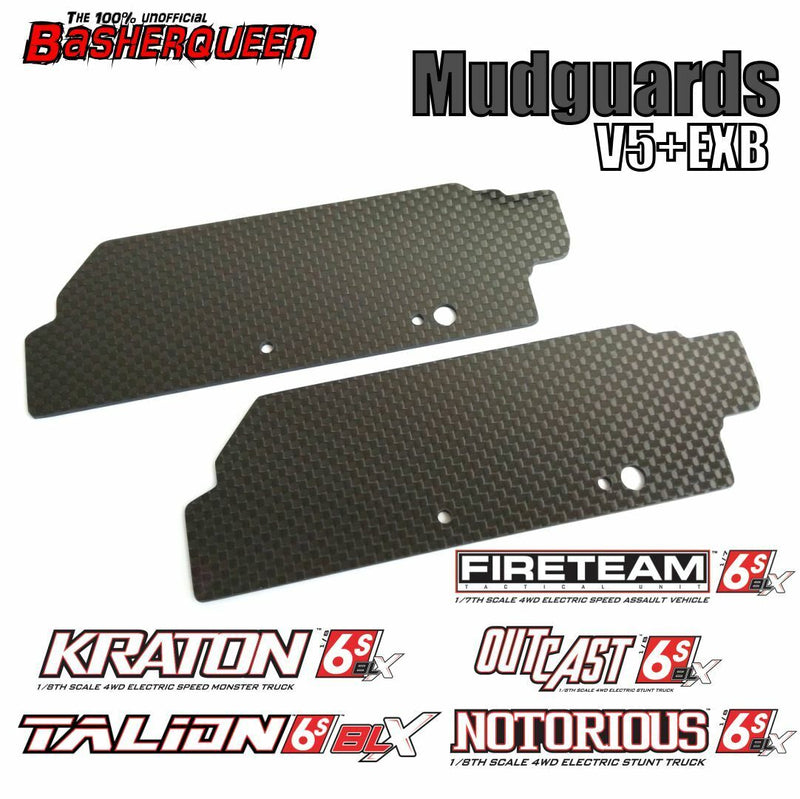 Basherqueen Rear Mudguards 2mm Arrma Kraton/Talion/Outcast/Fireteam V5/EXB