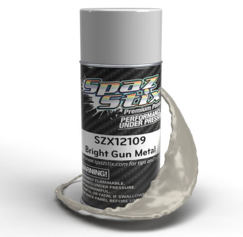 Spaz Stix Bright Gun Metal Aerosol Spray Paint 3.5oz