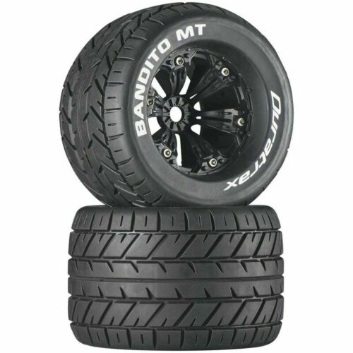 DuraTrax Bandito MT 3.8" Mounted Truck Tires (Black) (2) (1/2 Offset) w/17mm Hex