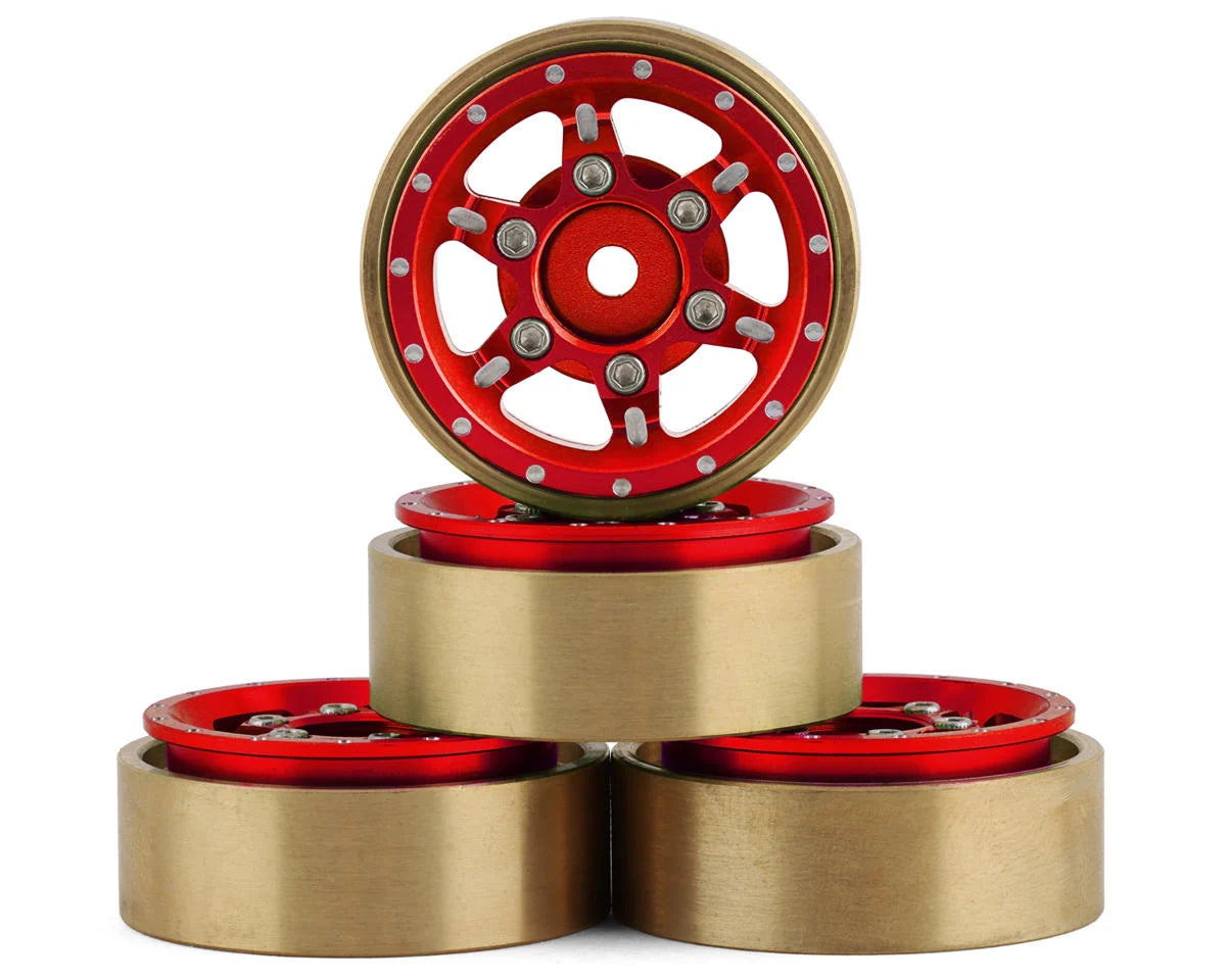 Samix SCX24 Aluminum & Brass Adjustable Offset 1.0" Beadlock Wheels (4)